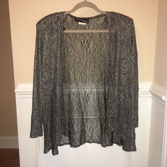 ‼️VINTAGE NWT SHAR AIDE NITES‎ Silver Metallic Shift Dress & Jacket Set - Picture 4 of 8